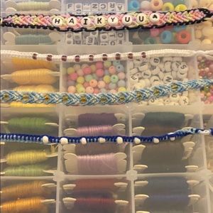 Custom thread bracelets with bead 😊